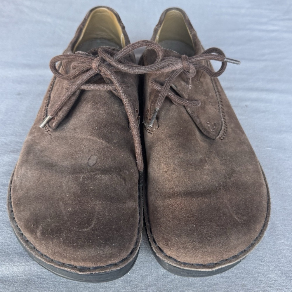 Size 45/M12 - Birkenstock Maine Lace Up Suede Leather Mocha Shoes - Picture 3 of 9